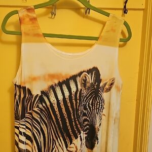 Wild Zebra Print Sleeveless Tunic